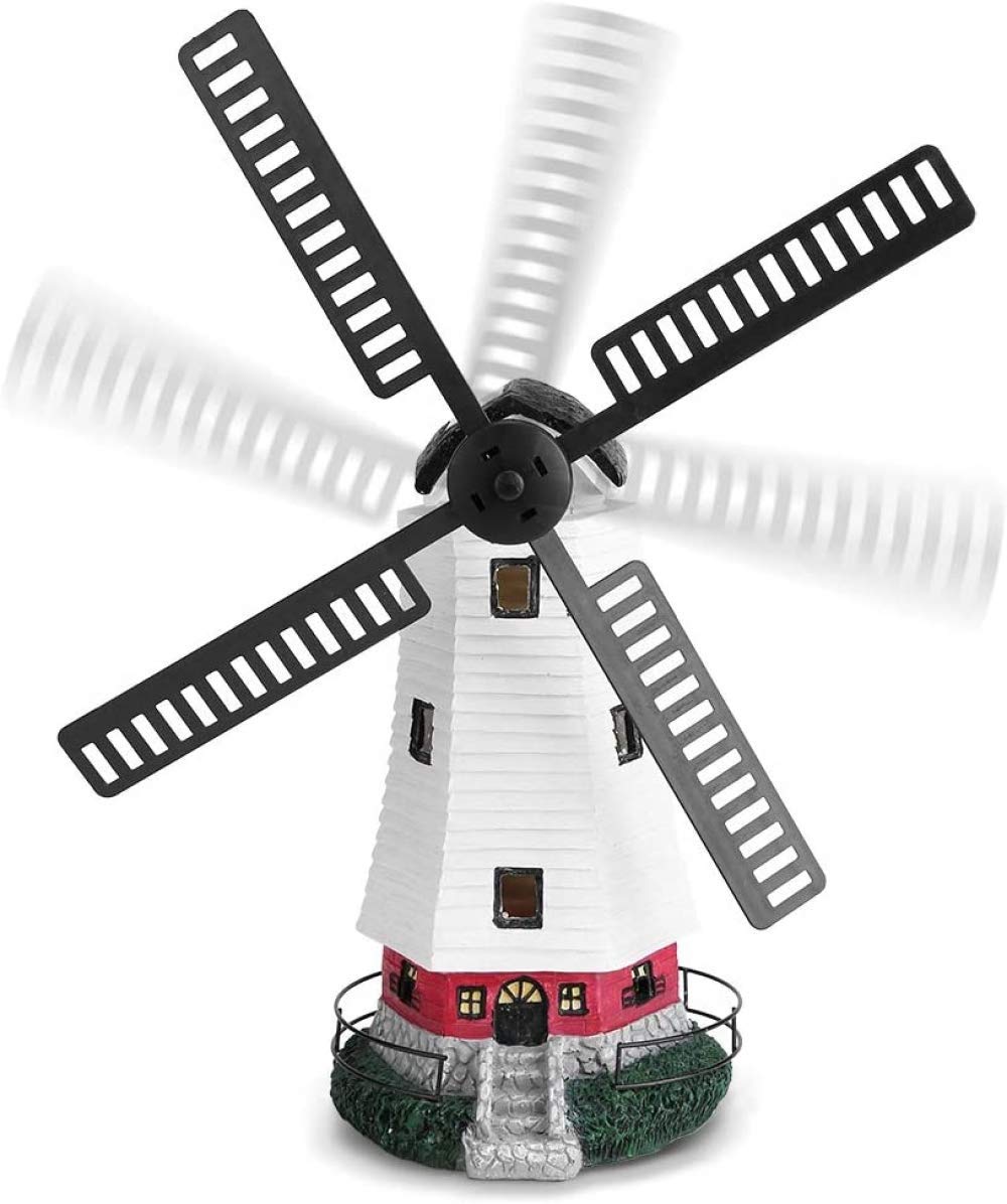 3D windmill windmill with lighting solar and wind turbine Solar powered lighthouse Solar light Waterproof garden windmill for garden ornament