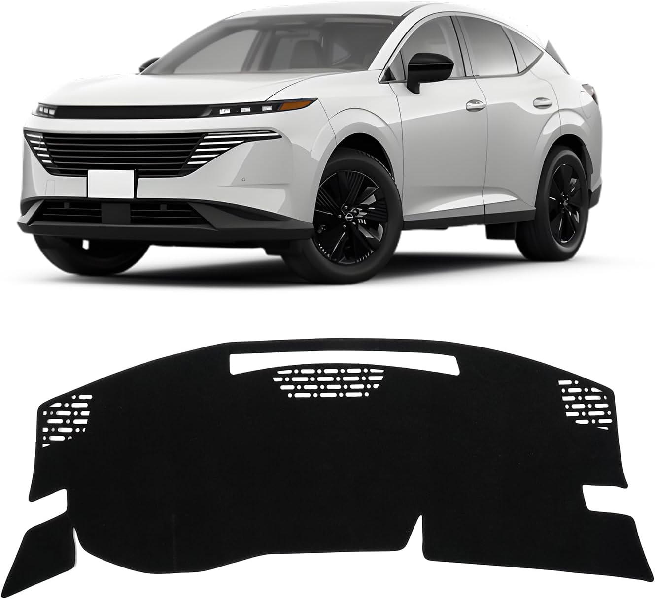 KUST Black Dash Cover for Nissan Murano 2025-2026 Left Hand Drving Dash Carpet Polyester Dashboard Cover Non-Slip Dash Protector Interior Accessories for Murano Custom Fit Dash Mat No Glare