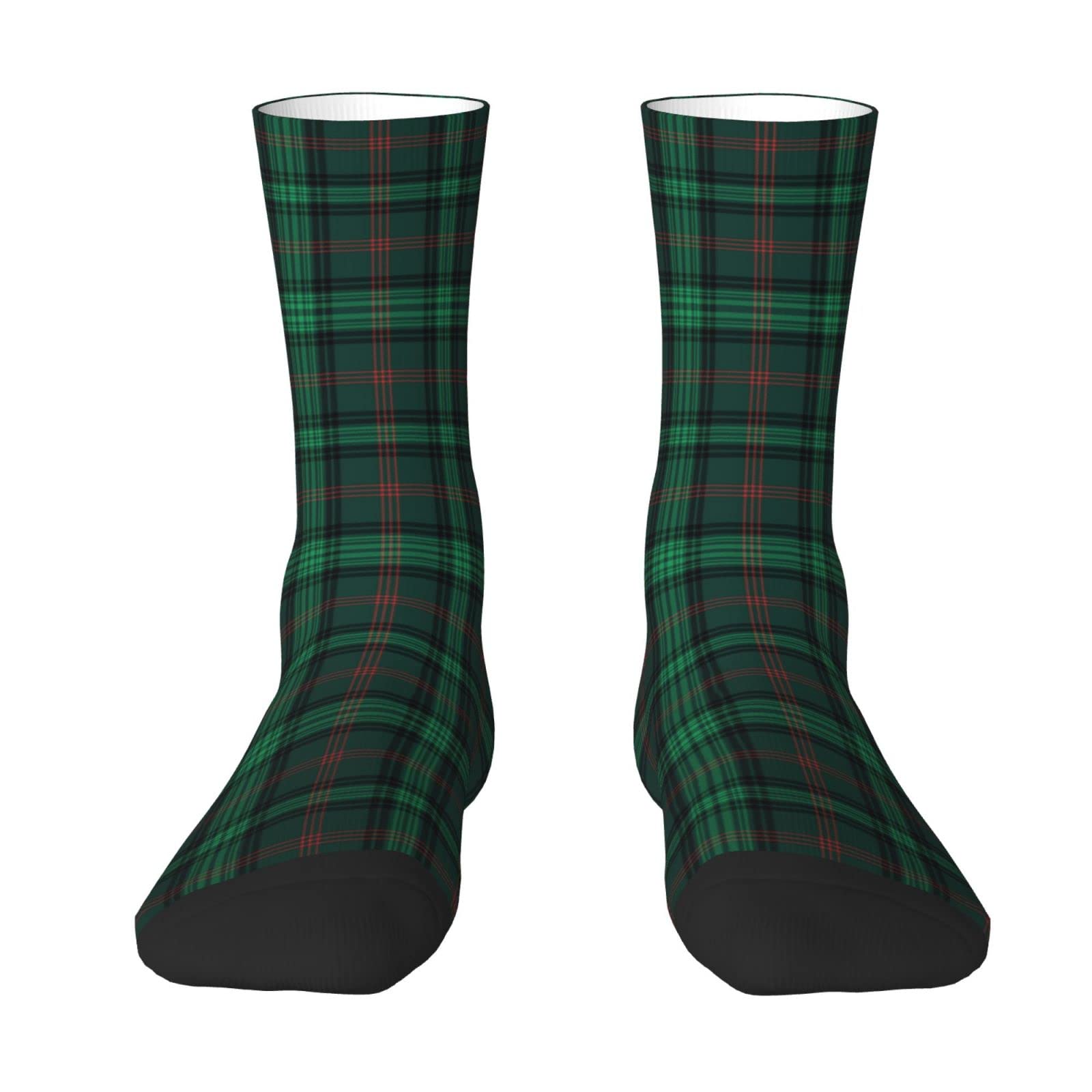 CHJDOFong Scottish Clan Ross Hunting Modern Tartan Plaid Crew Socks for Men Women, Athletic Socks Novelty Fashion Casual Tube Sock Sports Dress Socks