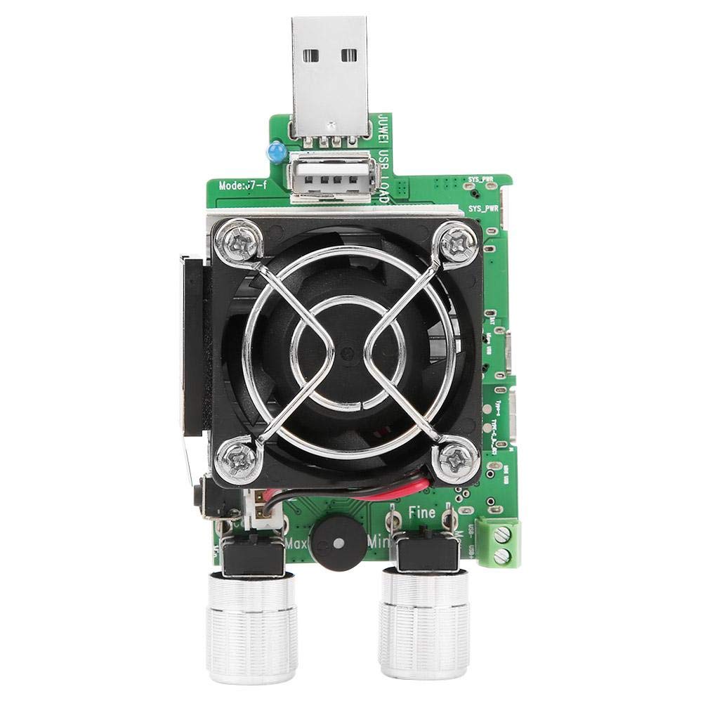 Akozon 35W Medidor Resistencia de Carga Electrónica Probador de Carga de USB Ajustable con pantalla LCD 4-30V DC