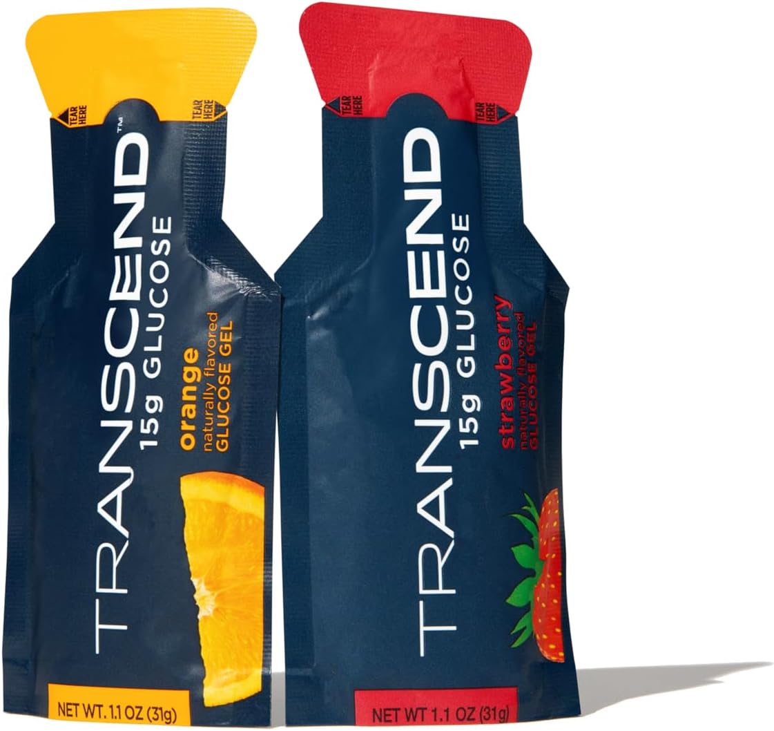 Transcend Glucose Gel Packs Strawberry & Orange, 100 Pack