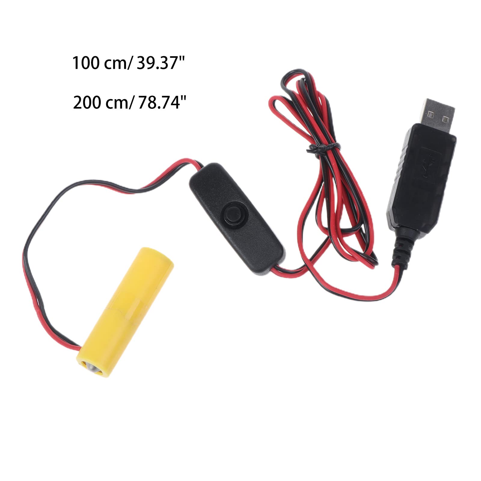 Cavo da USB a per batteria AA, cavo di alimentazione USB con interruttore, sostituisce 1 batterie AA per striscia LED