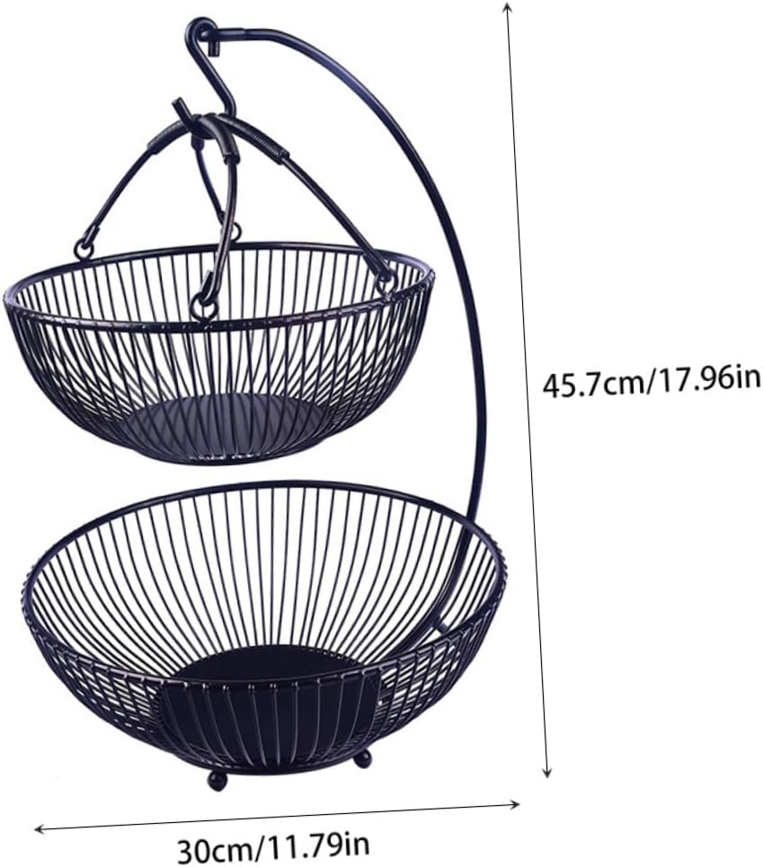 Cabilock Iron Fruit Basket Marble Black Produce Basket for Potpourri Bowl Fruit Holiday
