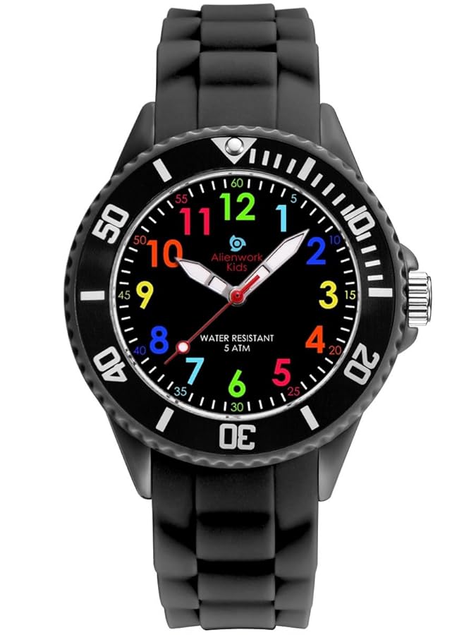 Alienwork Kids Orologio di Apprendimento Bambini Ragazzi Ragazze Nero  Bracciale in Silicone Multicolore bambini Impermeabile 5 ATM Tempo di  Apprendimento : Amazon.it: Moda