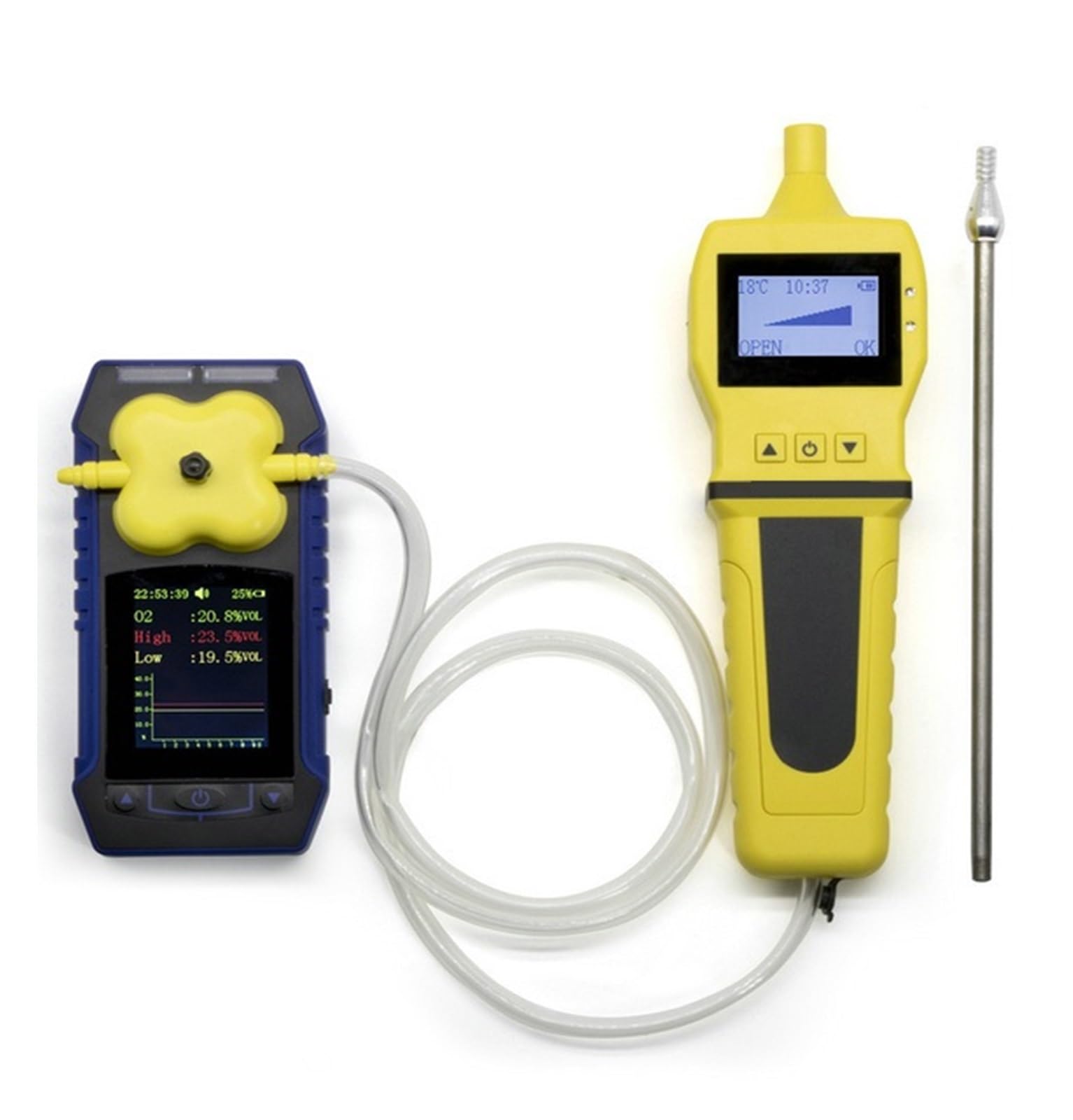 Analizzatore di gas 4in1 Monitor portatile della qualità 'aria Schermo LCD ad alta intensità Rivelatore perdite composto combustibile Per cucina e camper(BH4S with BHGSP)