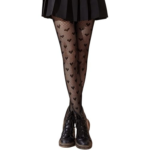 SHENHE Women's Patterned Fishnet Tights High Waist Pantyhose Floral Stockings