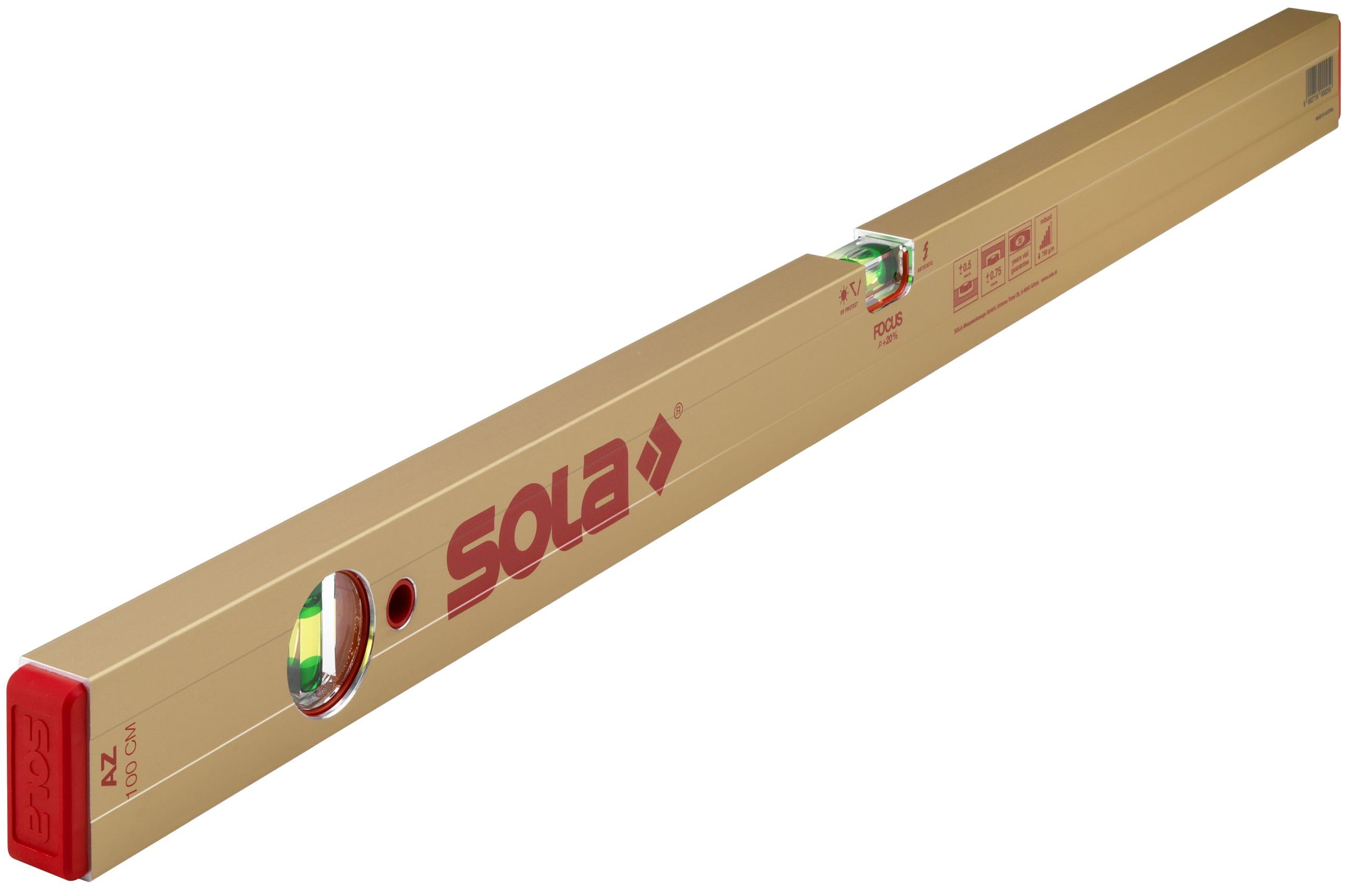 Sola 1161301"AZ 100" poziomica duchowa, złota, 100 cm