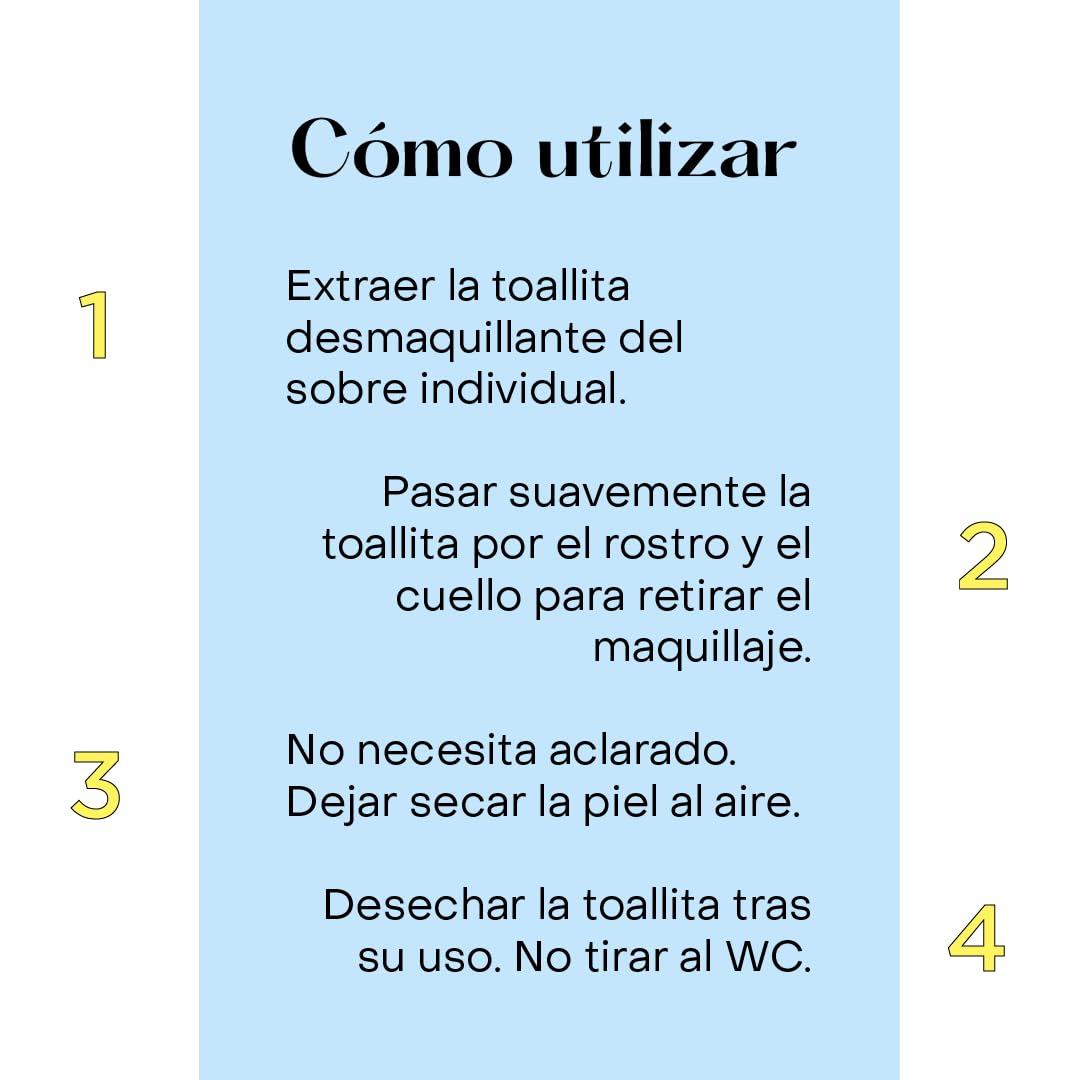 Salviette struccanti con acqua micellare per viso e collo, monodose singola senza risciacquo, 100% viscosa, biodegradabile, pulizia del viso e rimozione del trucco, 50 pezzi
