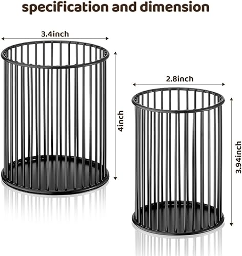 Miniatura 2 de Paquete de 2 soportes metálicos para bolígrafos para escritorio, brochas de maquillaje, portavasos, portalápices, taza para bolígrafos, organizador