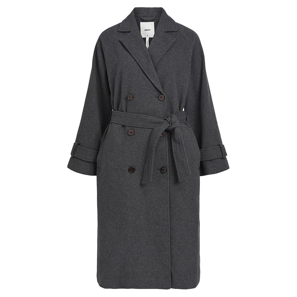 Object OBJKEILY L/S COAT NOOS, Dark grey blend, 40