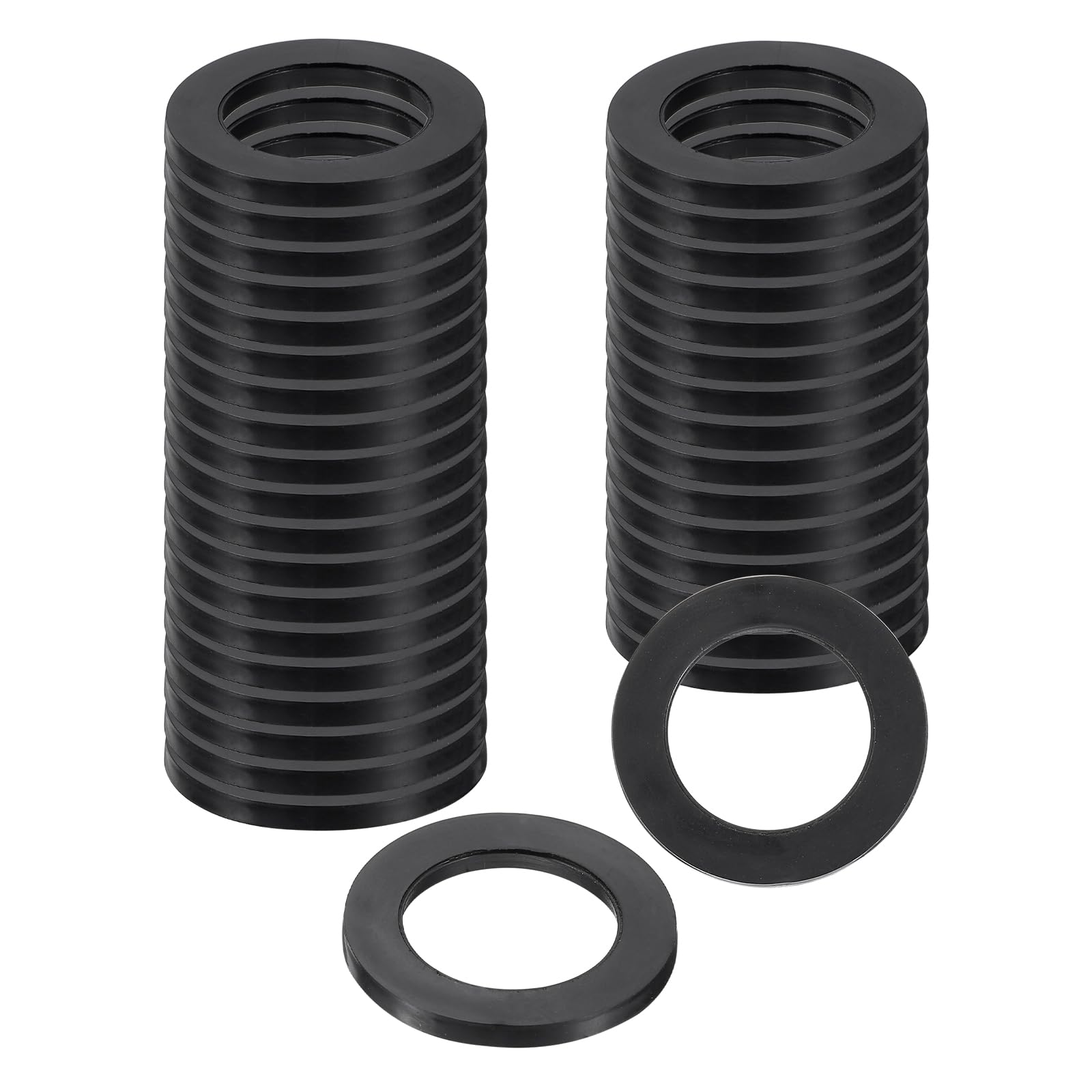 sourcing map 36Pcs Rubber Washers, 1 3/16 OD x 13/16 ID x 0.1" Thickness Flat Washers for Bolts Spacers, Shower Head, Plumbing, Hose Connecting