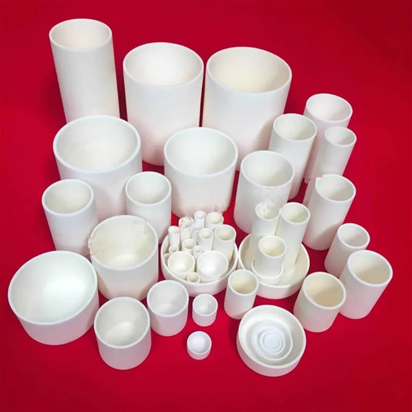 Crisol de sinterización/crisol de corindón cilíndrico/crisol de alúmina al 99%(400ml 66x150mm)