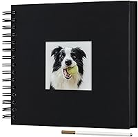 Vista 16 de Álbum de fotos para scrapbook DIY de 10 x 10 pulgadas con cubierta de diseño de ventana, 80 páginas, libro de recuerdos de papel artesanal para Negro