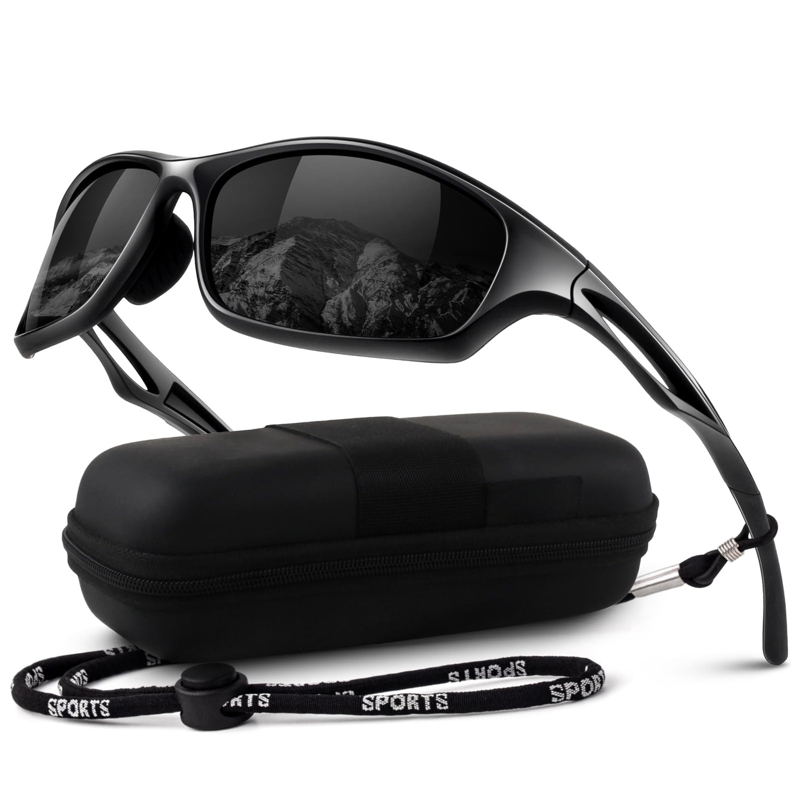 LINVO Sonnenbrille Herren Polarisiert Verspiegelt Sportbrille Autofahren Angeln Fahrradbrille mit 100% UV400 Schutz Cat 3 CE