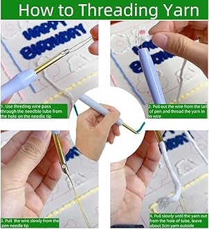 DIY Punch Needle Kits for Beginners Christmas Snowman with Winter Snow with Hoop Embroidery Punch Needle Starter Craft Set Easy for Adults and Children Festival Gift and Decoration 20x20cm-2