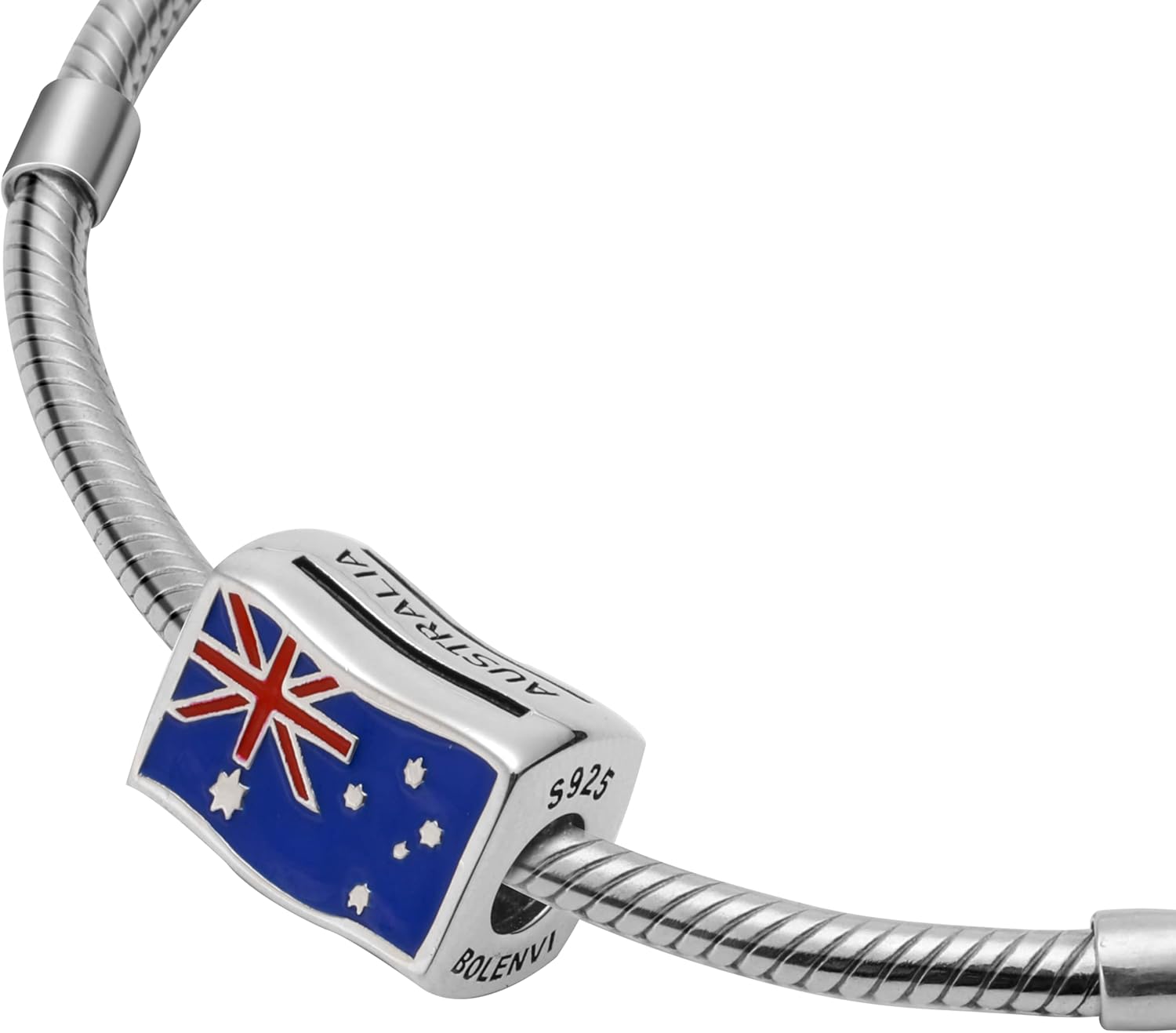 Bolenvi Flags Travel Country, Charms for Mother's Day, 925 Sterling Silver Charm Bead For Pandora & Similar Charm Bracelets or Necklaces, Jewelry For Women, Mom, Daughter - Image 2