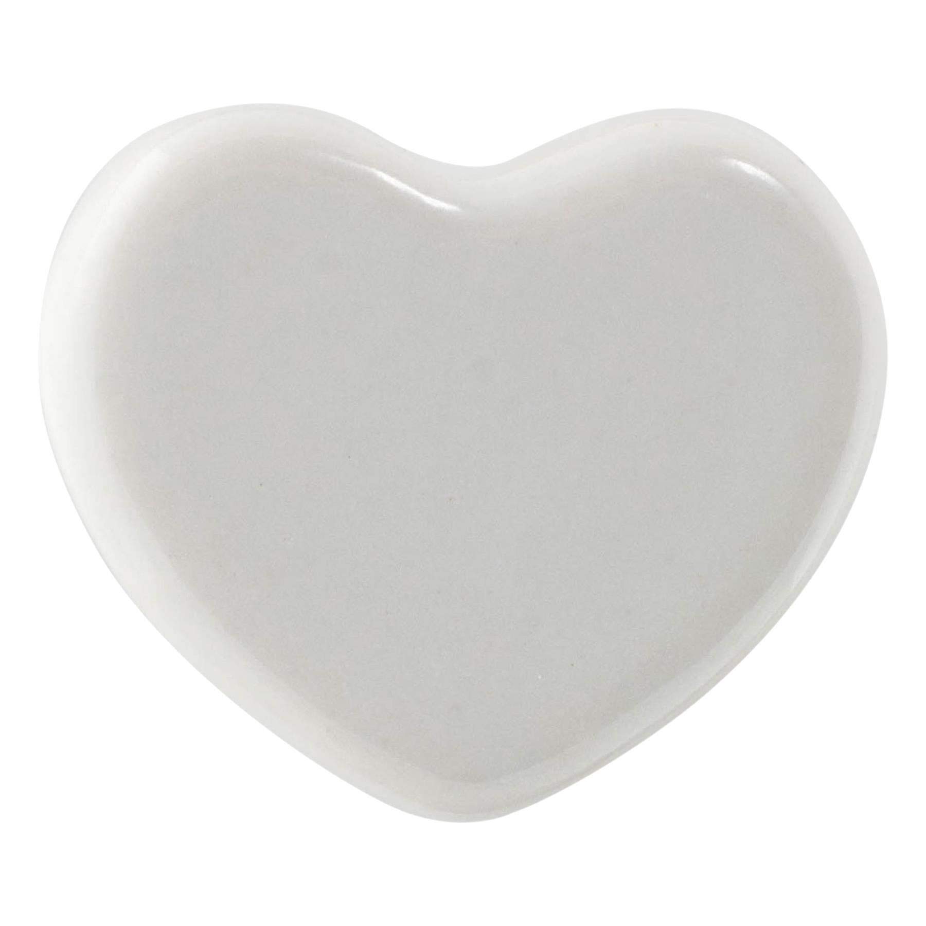 Nicola Spring White Heart Ceramic Cupboard Drawer Knobs - Heart Design - White - Pack Of 12
