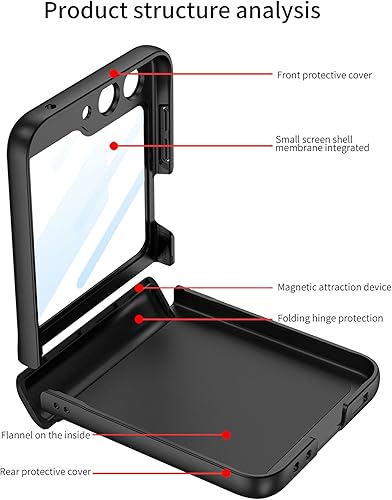 Miniatura 5 de SHIEID Funda para Samsung Z Flip 5, Galaxy Z Flip 5 con protección de bisagra, funda para Samsung Flip 5 con protector de pantalla compatible con