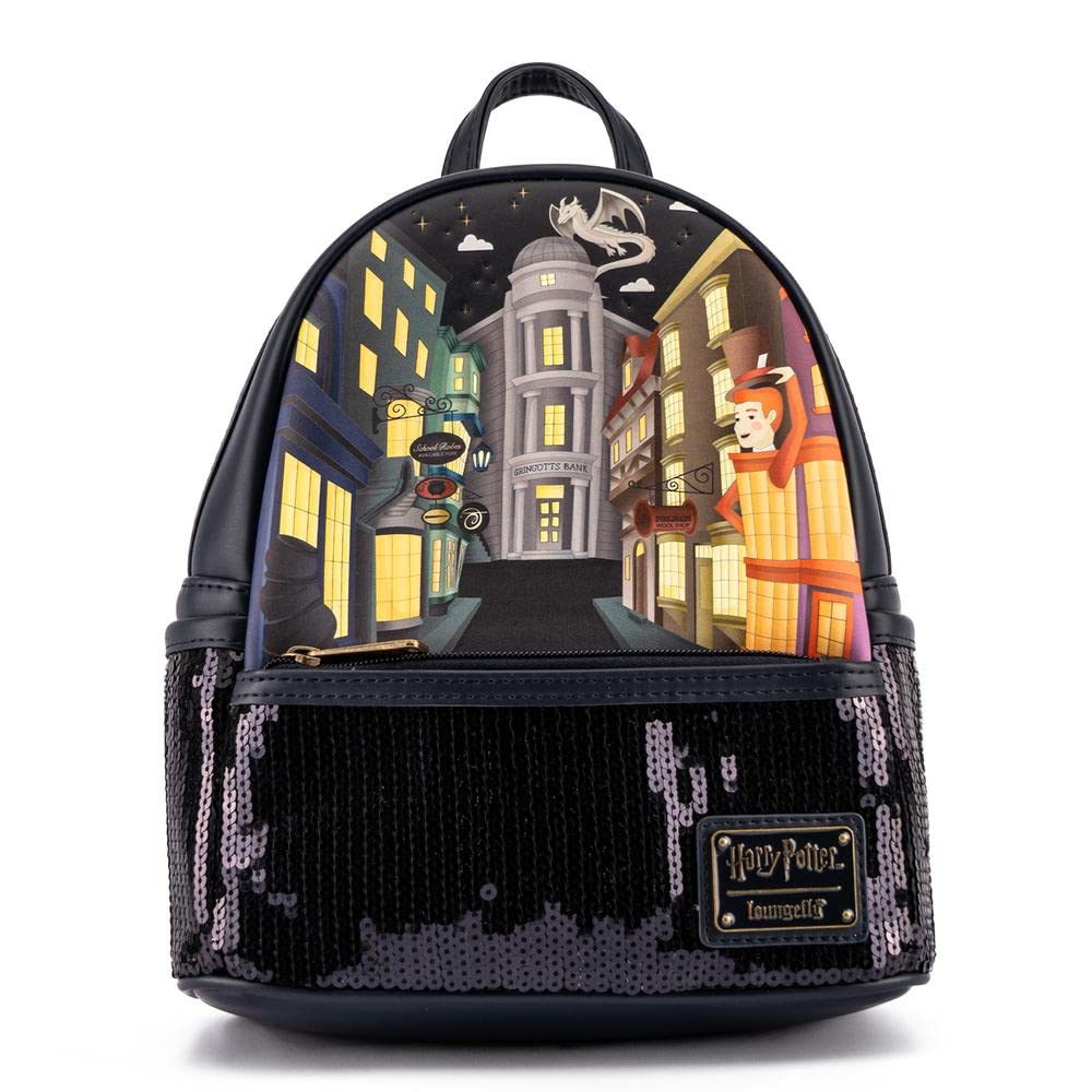 Loungefly Harry Potter Diagon Alley Sequin Womens Double Strap Shoulder Bag Purse