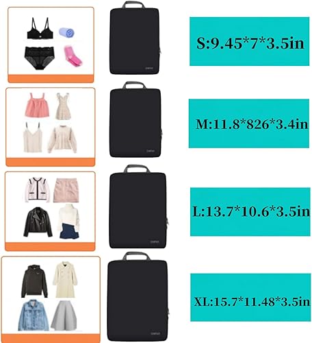 Miniatura 2 de Cubos de embalaje de compresión para viajes, 8 cubos de equipaje esenciales de viaje para equipaje de mano, organizador de bolsas de viaje para