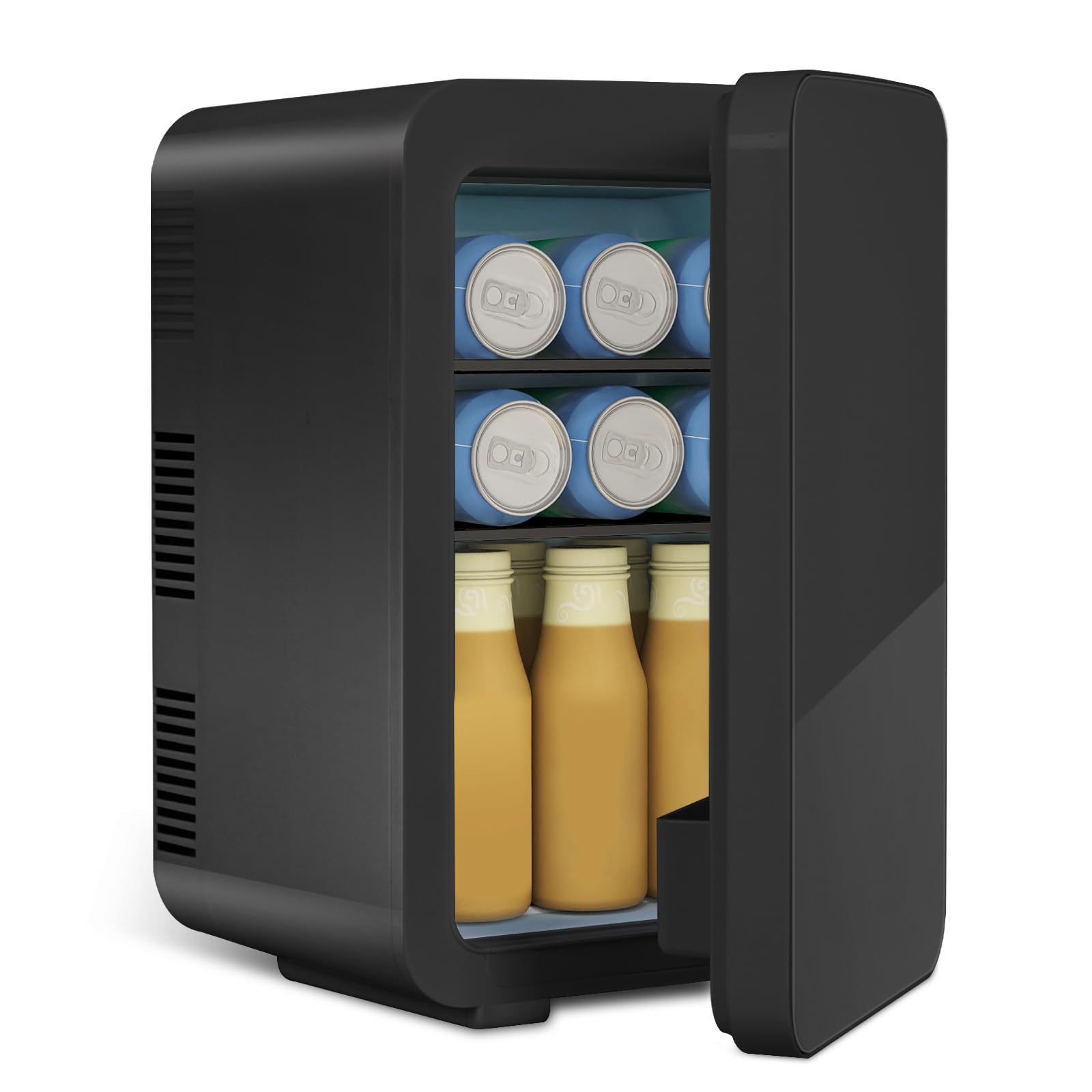 ARTETHYS Mini Fridge for Bedrooms 20L Small Car Fridge Mini Refrigerator with System Cooler and Warmer for Home Office, 220V AC/12V DC, Black — view 12