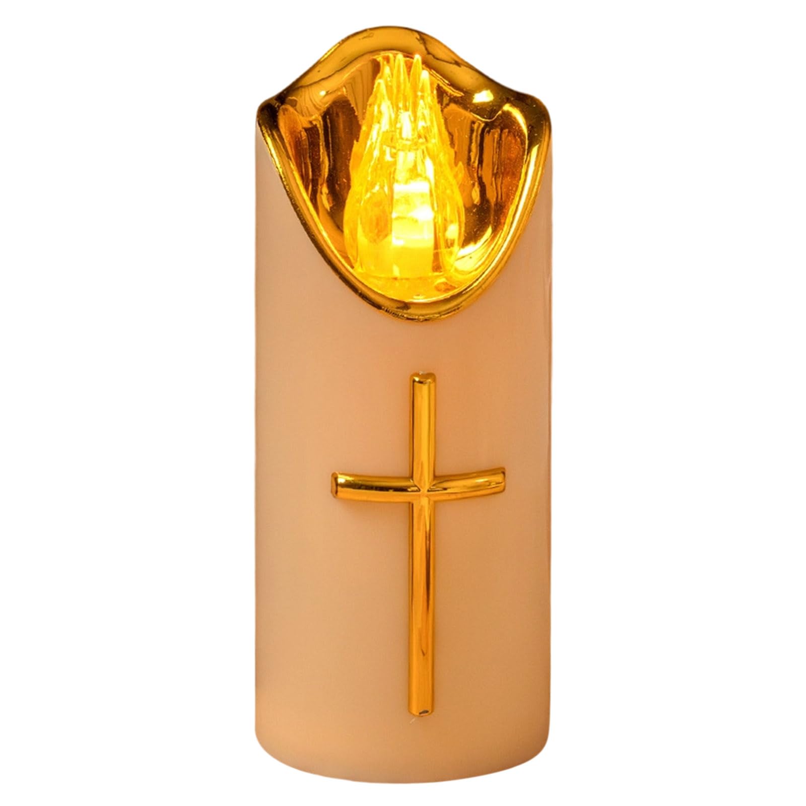 Xuminny LED Grave Lights for Outdoors, Grave Candles Flickering Effect Like Real Candle, Reusable Cemetery Candle, Memorial Candle, Battery Operated Grave Lamp (Beige)