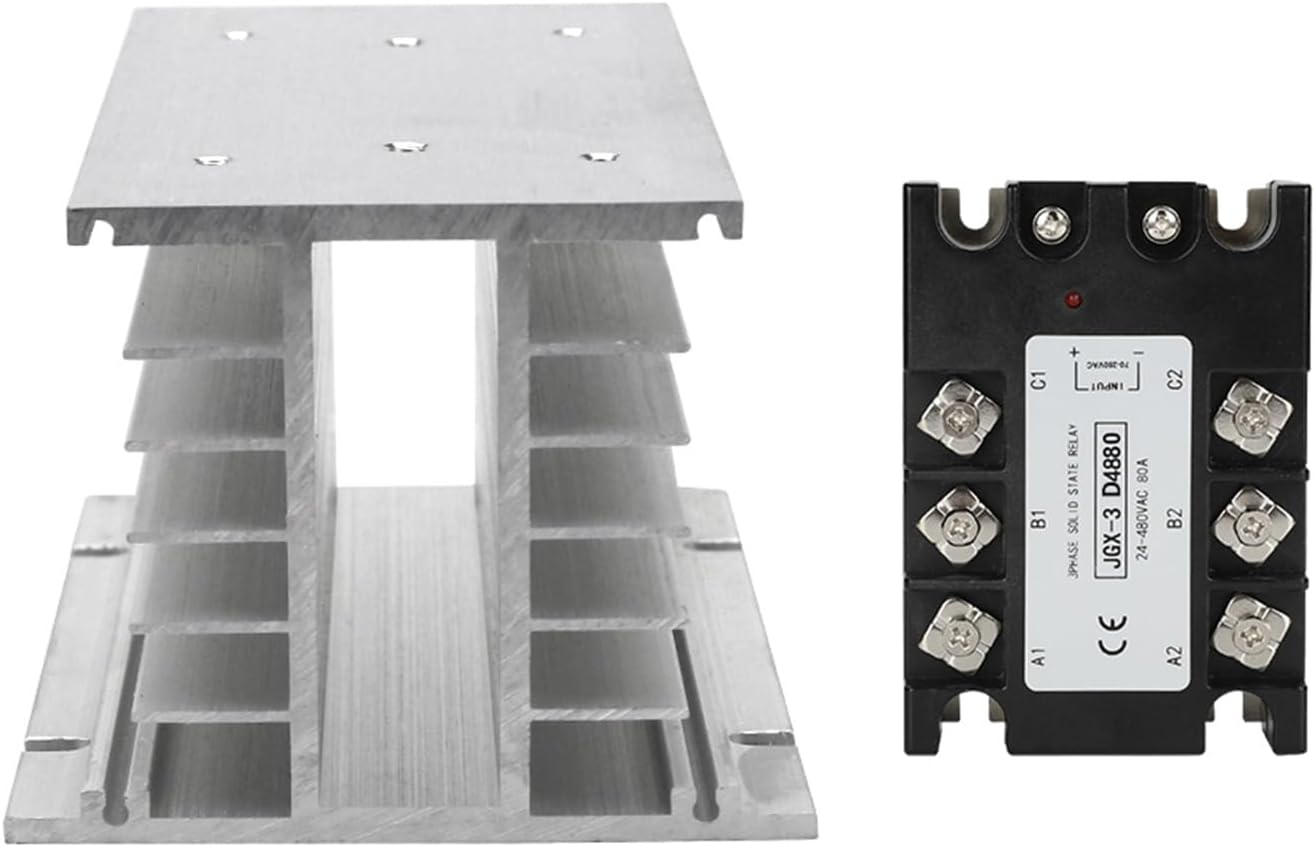 CE Approval 60A 80A 100A 120A DC-AC 3 Phase Solid State Relay SSR Module+Matched Radiator Input 3-32VDC Output 24-480VAC(100A with Radiator)