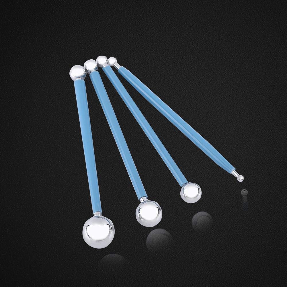 Set Di 4 Utensili Per Modellare Torte A Doppia Sfera In Acciaio Inox - Stilo Ustensili Per Punteggiatura E Scultura - 4