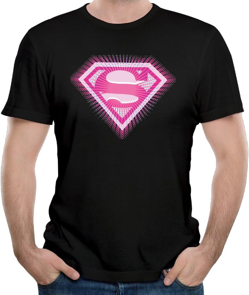 Men's 2015 Superman Supergirl Pink Logo T-shirt