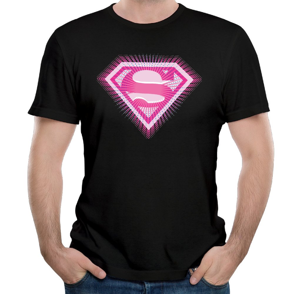 Men's 2015 Superman Supergirl Pink Logo T-shirt