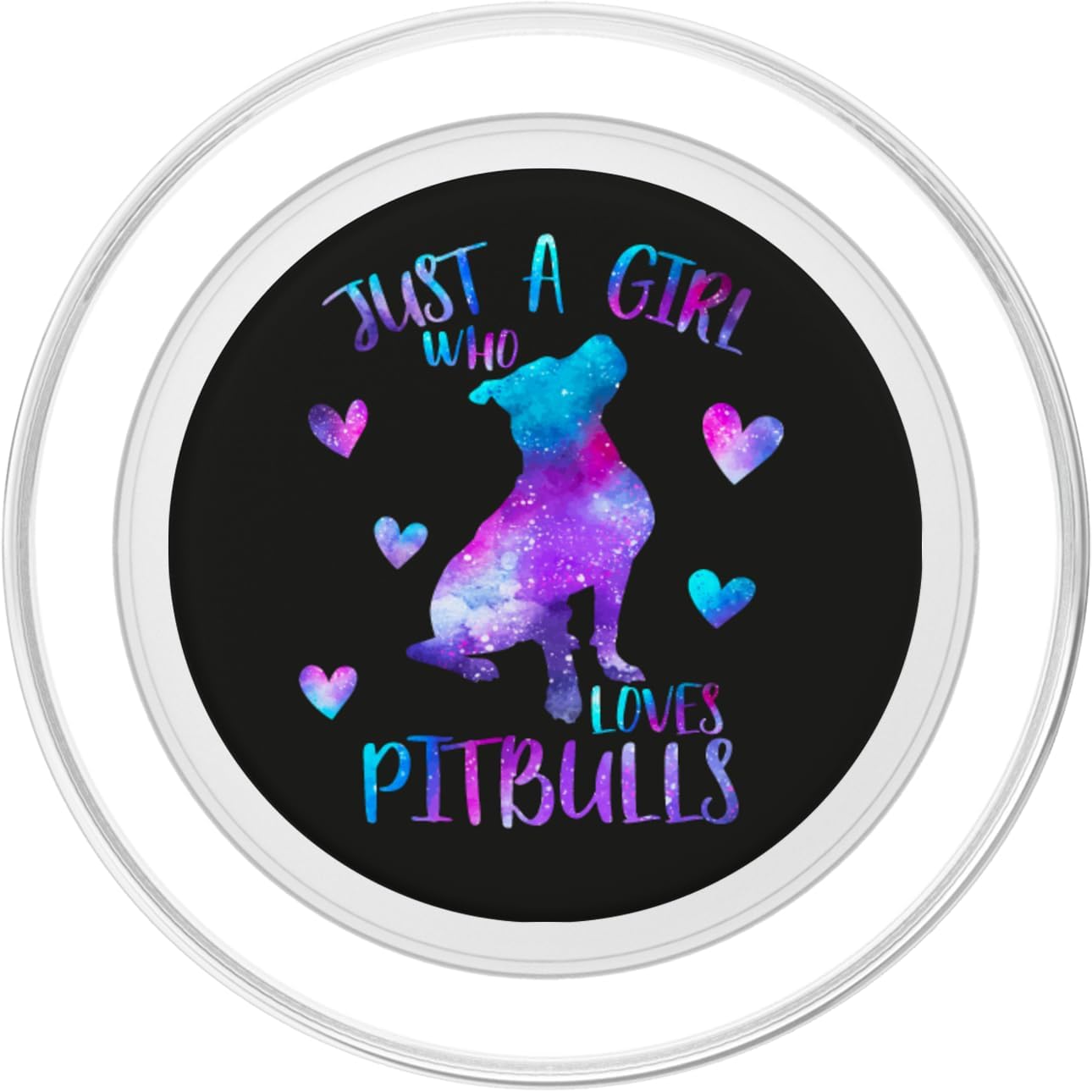 Just a Girl Who Loves Pitbulls Watercolor Galaxy Pitbull PopSockets PopGrip for MagSafe