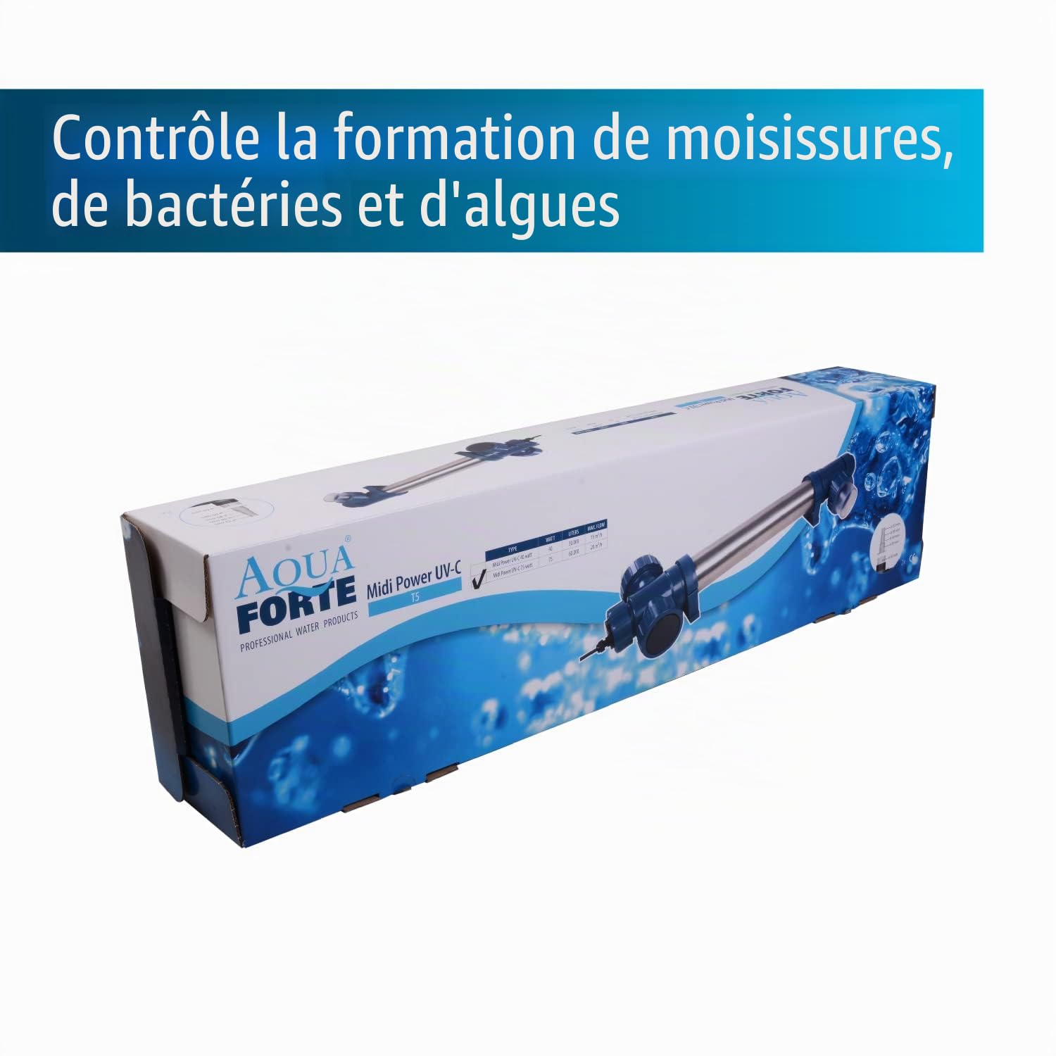 AquaForte Stérilisateur de bassin UV-C T5 75 W 76 x 20 x 13 cm argenté