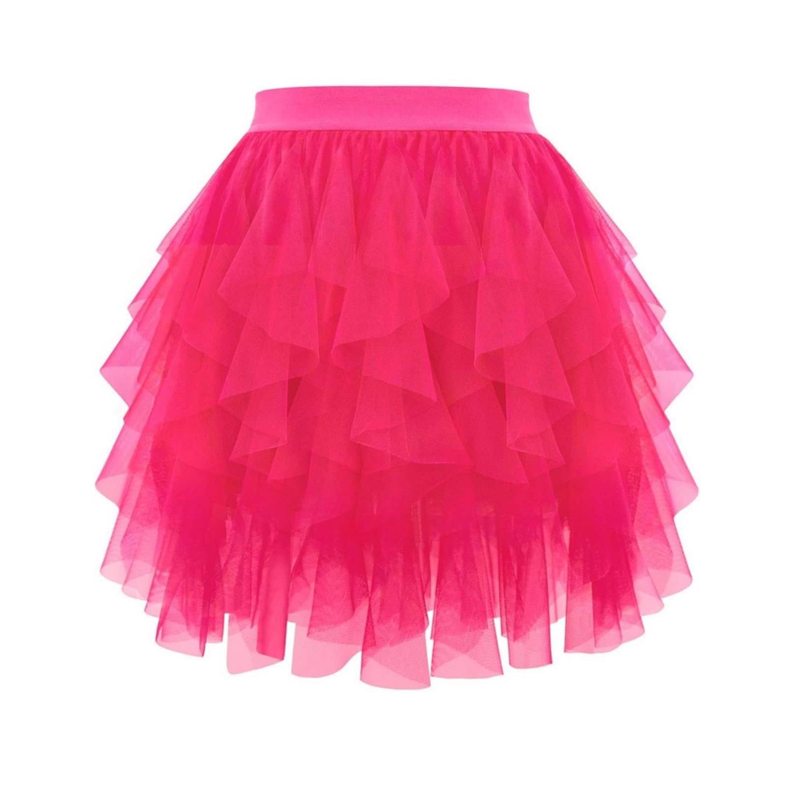 Womens Summer Mesh Pleated Tutu Skirt | High Waisted Fluffy Layered Cake Skirt | Mini Skort for Stage Performance — view 13