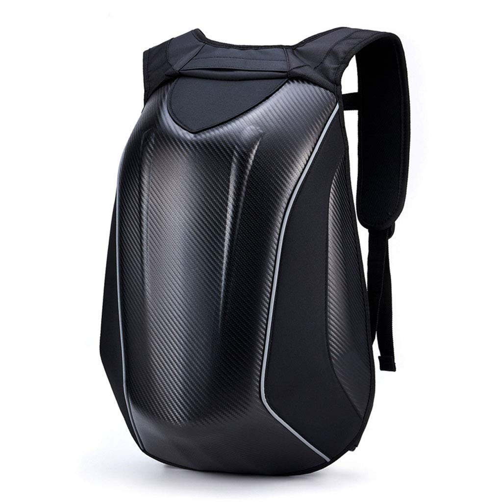 Mochila Multifuncional para Moto Mochila Rígida Equipaje Mochila De La Motocicleta De La Fibra De Carbono, Bolso De Ciclo, Bolso Duro Impermeable De La Locomotora (38x37x56cm)