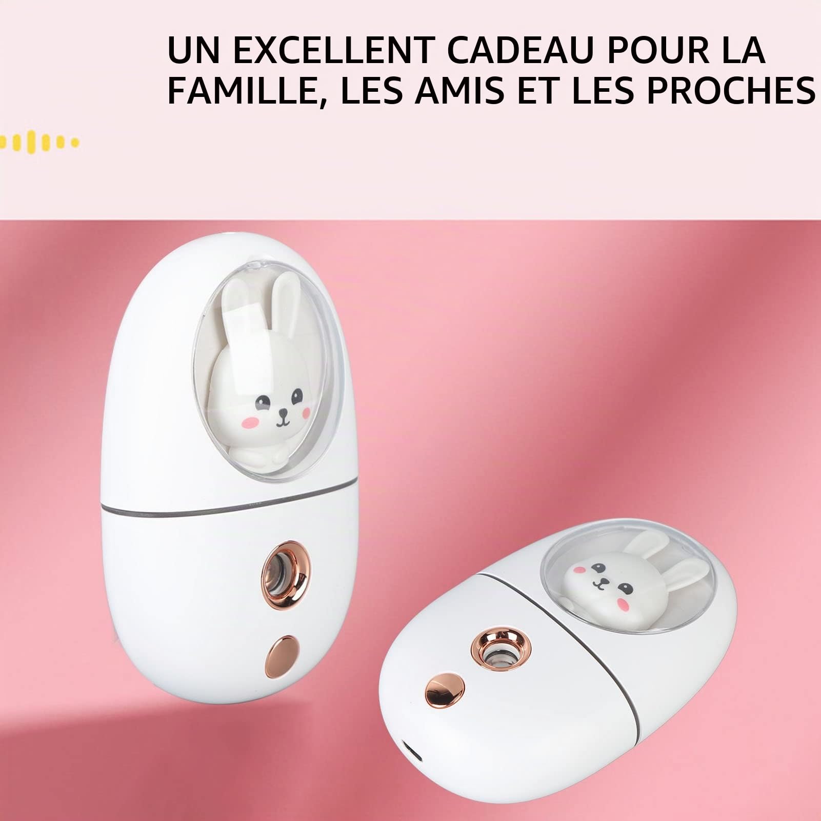 Haofy Pulv¨¦risateur de Brume Faciale, Humidificateur de Brume de Visage d'animal Mignon Pratique Rechargeable par USB pour Le Voyage 35 ML (Blanc)