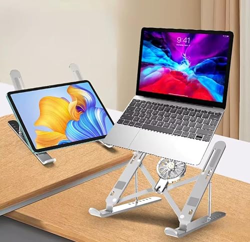 Miniatura 4 de Soporte ajustable para laptop con ventilador de refrigeración desmontable, elevador portátil plegable para portátil con disipador de calor,