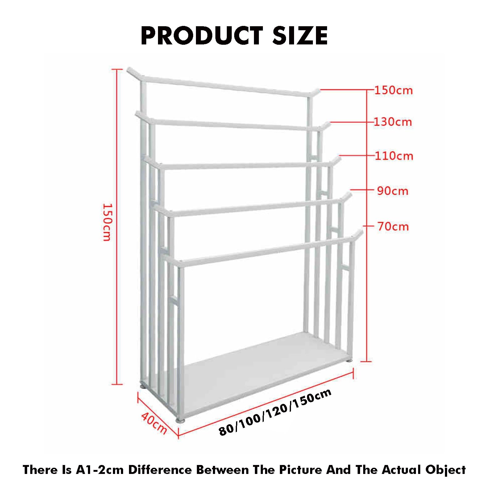 Étagère de rangement en tissu à 5 couches, capacité de 300 kg, pour papier peint et film de fenêtre, étagère commerciale, 150 x 40 x 100 cm