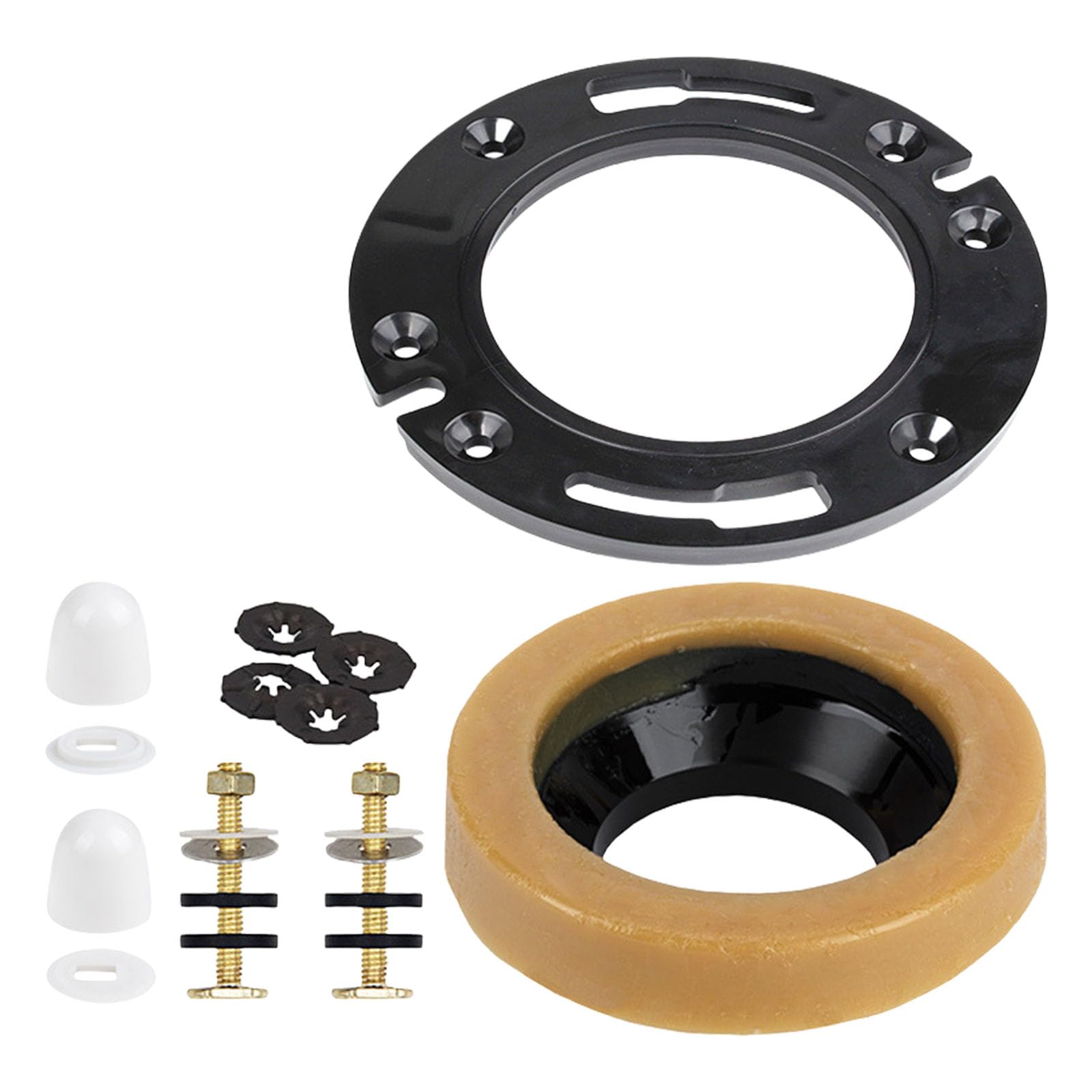 Nucelit Black Flange Set Toilet Flanges Replacement Part Easy Installs Toilet Mounting Hardware Bathroom Renovations Flanges Component Wear Resistant Base