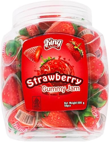 King Candy Strawberry Gummy Jam Candy in Tub 500 g