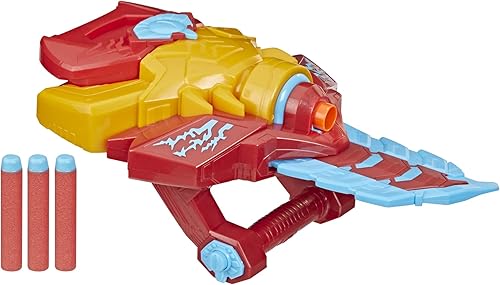 Marvel Avengers Mech Strike Monster Hunters Iron Man Monster Blast Blade - Juguete de rol con 3 dardos NERF juguetes para niños a partir de 5 años