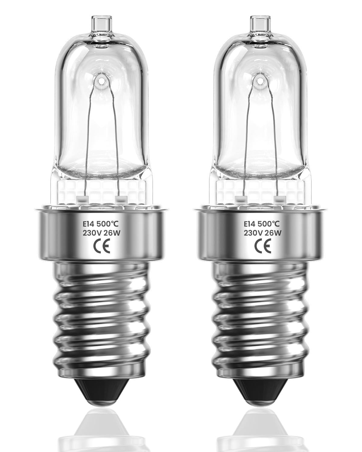 LumiGo 2X Bombilla Horno E14 500 Grados, Bombilla para Horno E14 26W Regulable Blanca Cálida 2700K Bombilla de Horno E14 AC 230V para Horno, Microondas, Campana Extractora, Lámpara de sal, Nevera