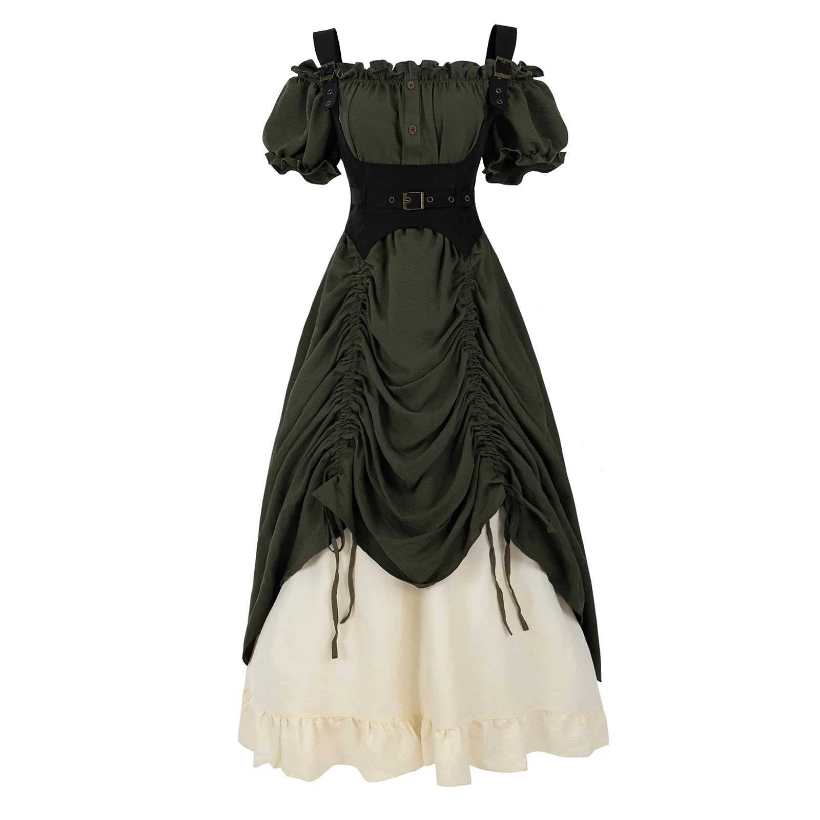 green emerald velvet dress Steampunk Corset Dress main image 1