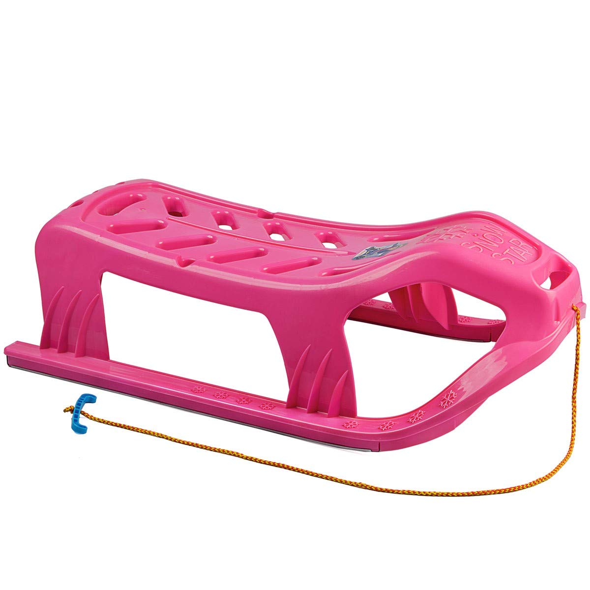 MARMAT Snow Star Traîneau Luge Haute pour bébé et Enfant Rose sans Dossier