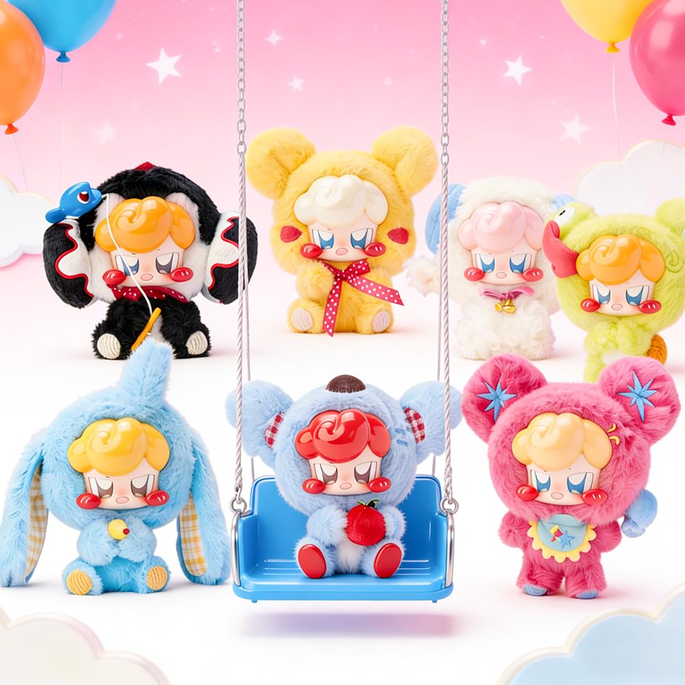 niannyyhouse Jokki Plüsch-Blindbox, Tier-Party-Serie, weiche gefüllte Plüschfiguren, niedliche Vinyl-Puppe, Schlüsselanhänger, Ornamente (6 Stück)