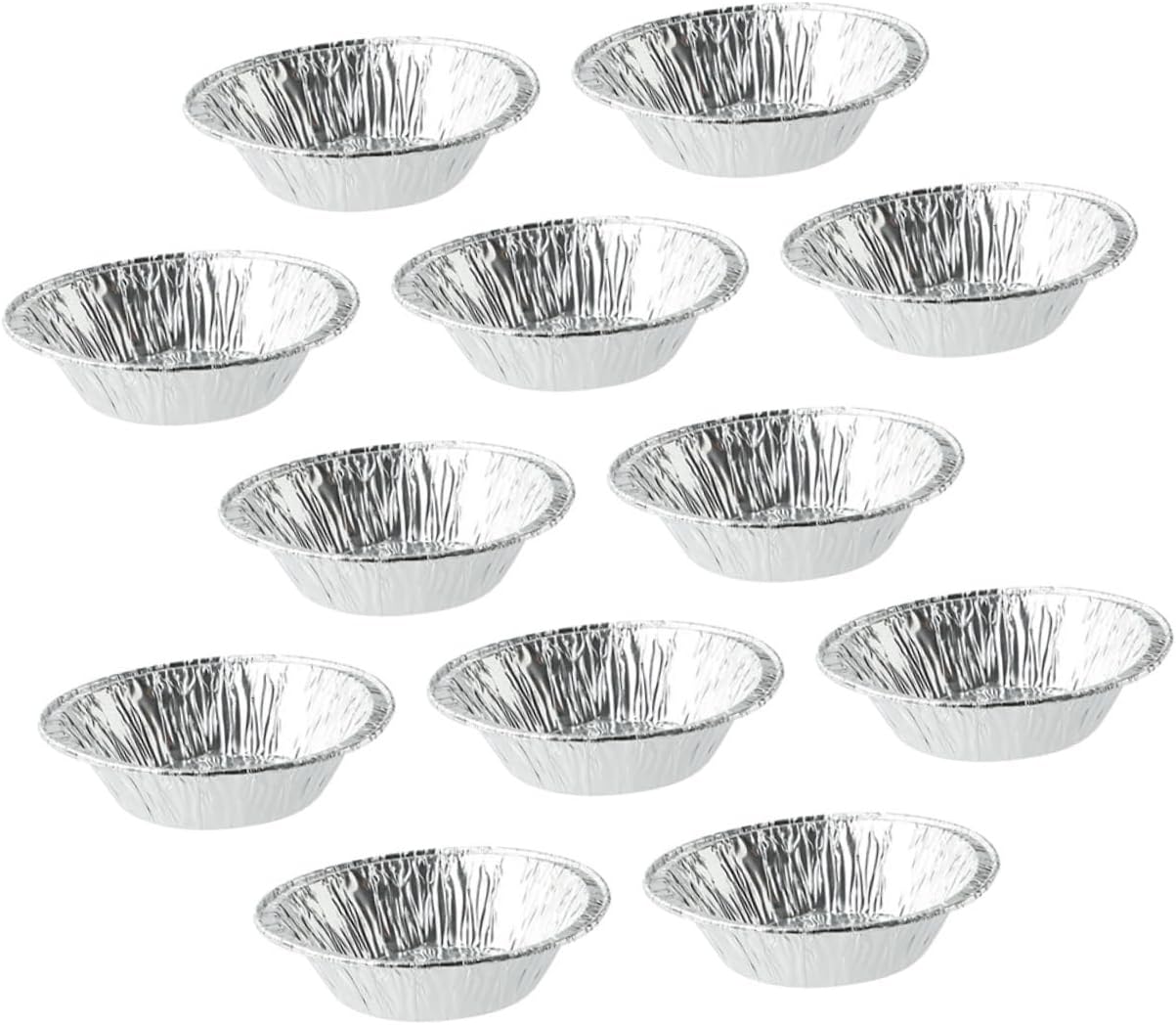 Ciieeo Disposable Egg Tart Molds Silver Foil Baking Dessert Mold for Mini Cakes Cupcakes Quiches Even Heat Conductivity Easy Release