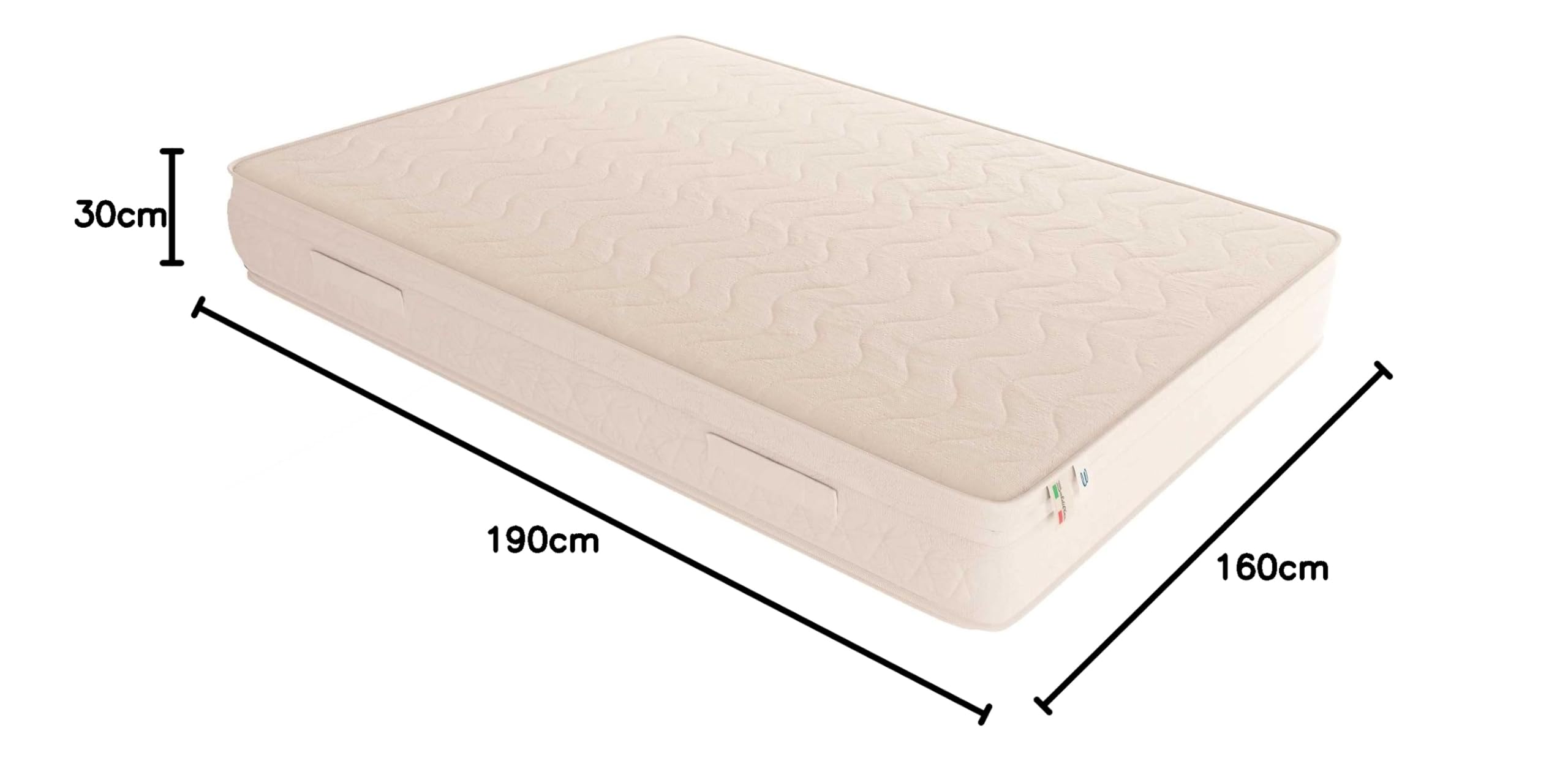 Baldiflex Emporio Materasso Matrimoniale in Memory Amazonia SuperTop, 160x190 cm Alto 30 cm, Portanza a Zone Differenziate, Ergonomico, Antiacaro, Traspirante