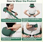 Massager cou avec la chaleur mains épaule dos massage avec les doigts Bionic chauffé pour soulager la douleur Palm masseur-vert