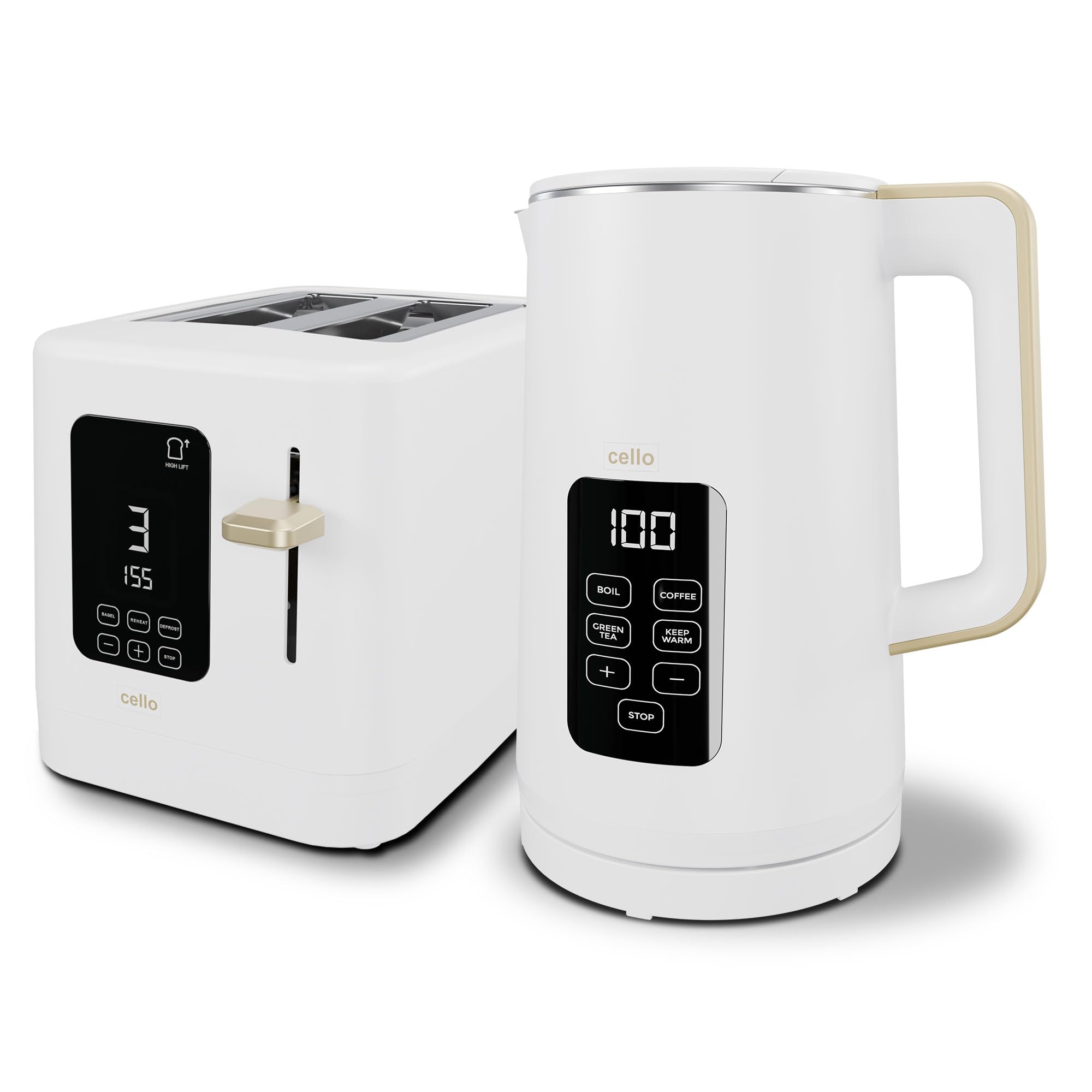 Cello Breakfast BundleDigital Kettle + 2 Slice Toaster