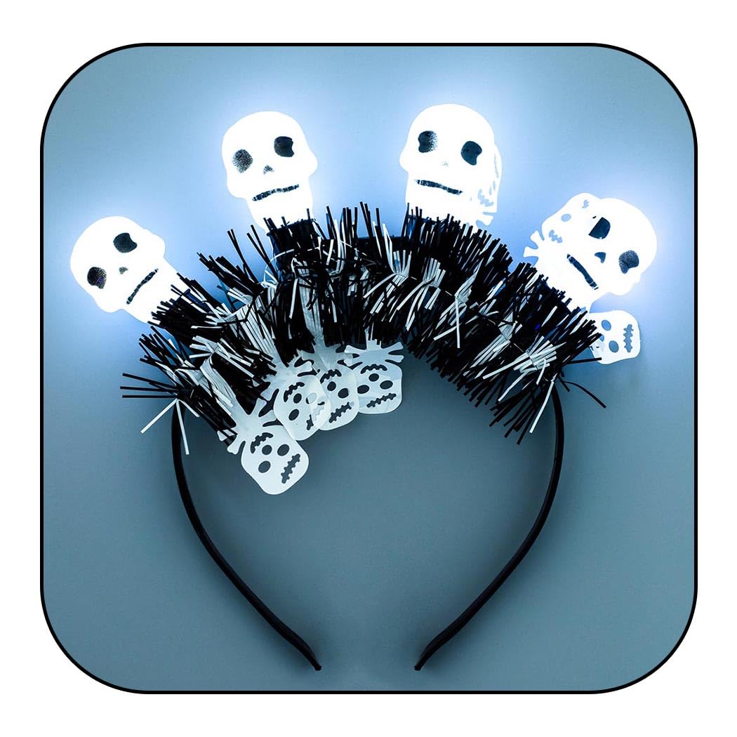 Diadema iluminada de calabaza de Halloween con luces LED, diadema de fantasma, tocados góticos para mujeres, accesorios para el cabello para fiesta de disfraces