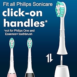 Ofashu Replacement Toothbrush Heads Compatible with Philips Sonicare Protectiveclean C1 C2 4100 5100 6100 9024 6250, White, 10 Sonic Electric Brush Head (Green White, Medium)